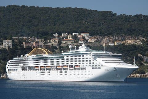 Cruise ship waiting in Villefranche Bay