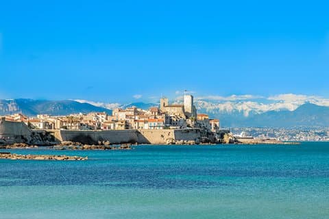 Antibes with mountains