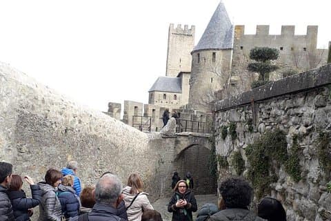 With a group during a guided tour