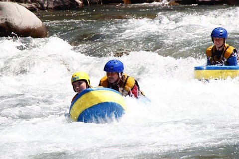 Whitewater swimming (hydrospeed) on the Ubaye