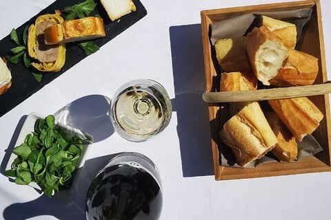 Champagne lunch with champagne and Champagne ratafias