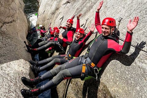 Canyon descent in the Gorges du Haut Chassezac