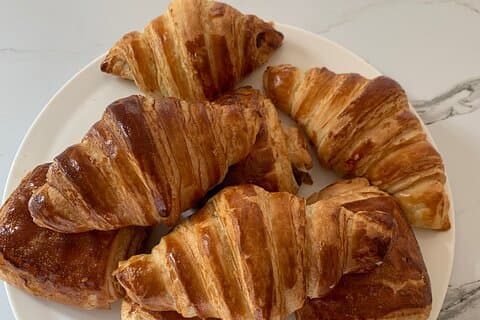 Croissants and pains au chocolat made by students