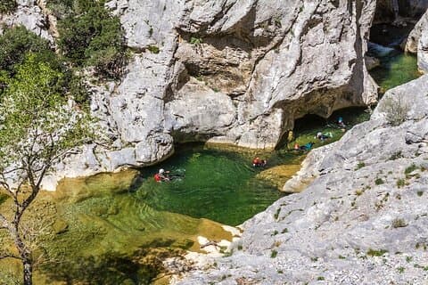 Canyoning in the Pyrenees-Orientales in Galamus