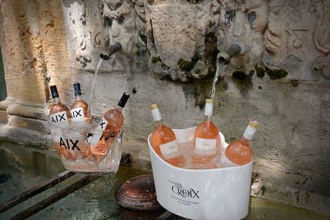 Rosé cooling in the fountains.