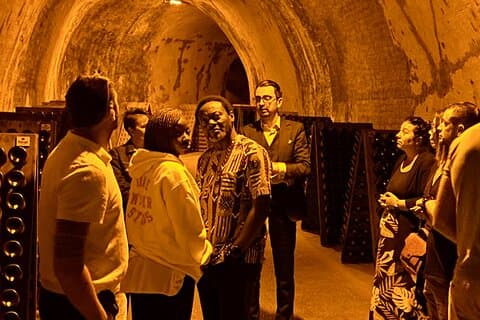 Champagne Lunch at Ruinart & Guided Cellars visit from Paris