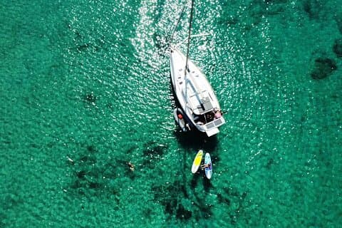 The boat seen from above