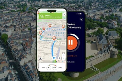 GPS Audioguide application: From the Castle of the Dukes to the Passage Pommeraye (Offline).