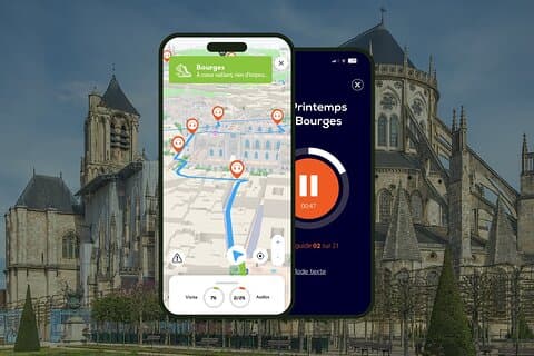GPS Audioguide application: From the Cathedral to the Palais Jacques Coeur (Offline).
