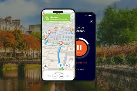 GPS Audioguide application: From the Odet docks to the Cathedral (Offline).