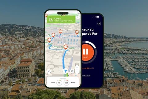 GPS Audioguide application: From the Croisette to the historic district of Le Suquet (Offline).