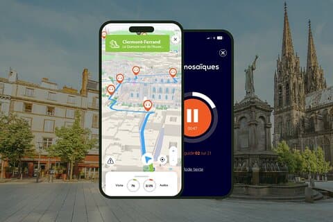 GPS Audioguide application: From Place de Jaude to the historic district (Offline).