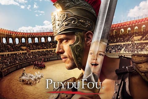 Entrance to Puy du Fou a unique park in the Vendée