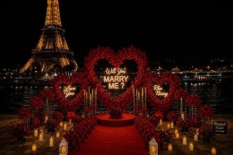 Romantic Marriage Proposal in Paris
