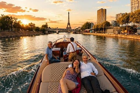 Romantic guided cruise with champagne
