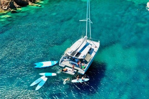 Half-day catamaran tour with paddleboarding