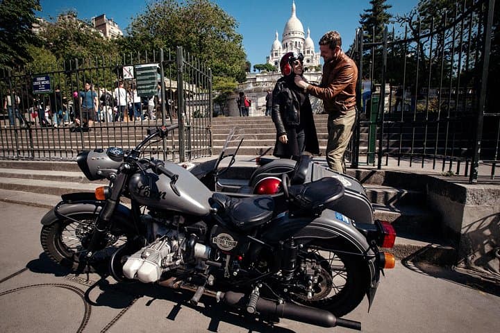 Montmartre by Sidecar Motorcycle with a Gentleman Sider