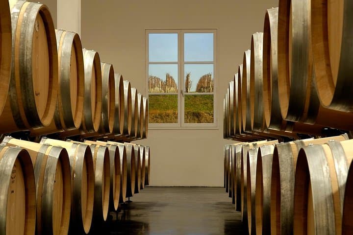 Cellar in a Bordeaux region vineyard