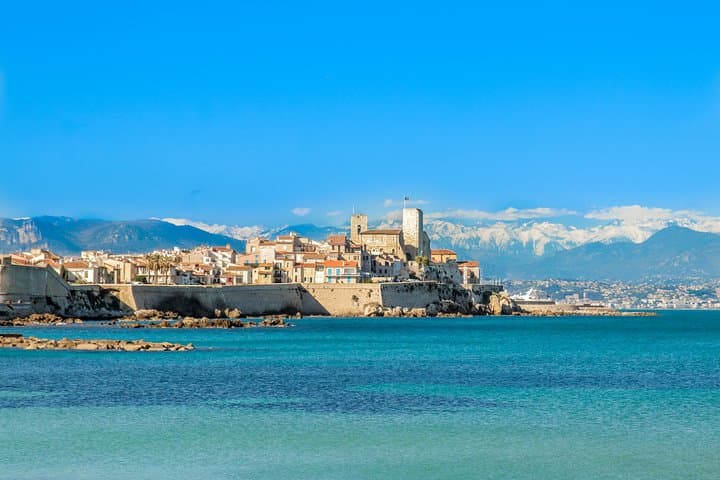 Antibes - Old town and mountains