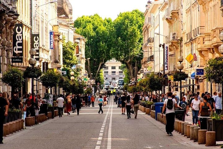 The pedestrian streets of Avignon