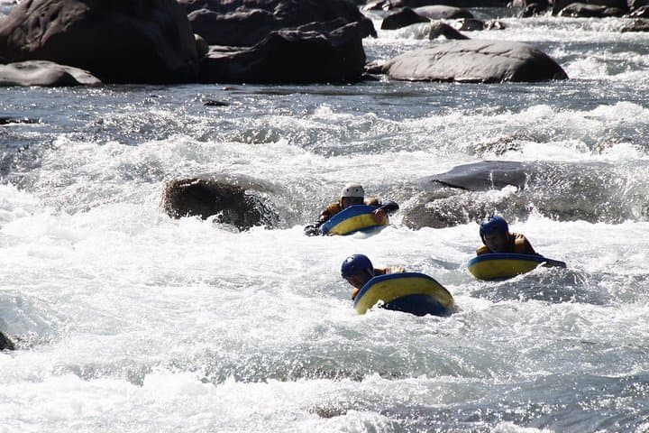 Whitewater swimming (hydrospeed) on the Ubaye