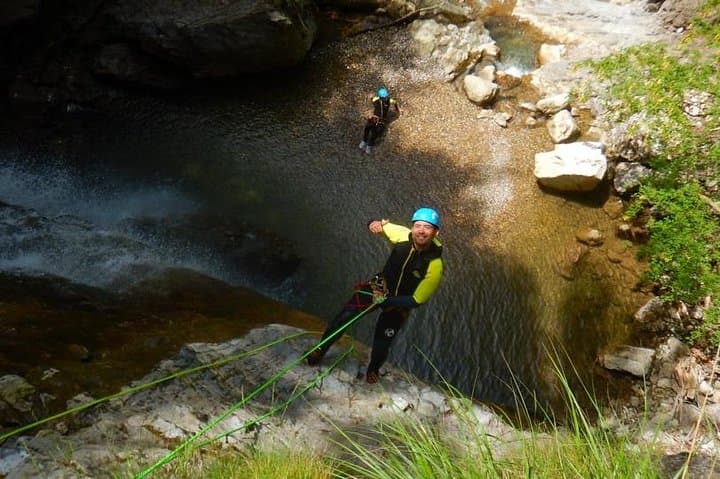 Sports canyoning in the Vercors near Grenoble