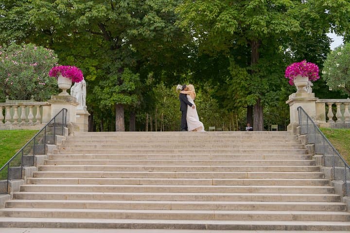 Paris Luxembourg Garden Wedding Vows Renewal Ceremony with Photo Shoot