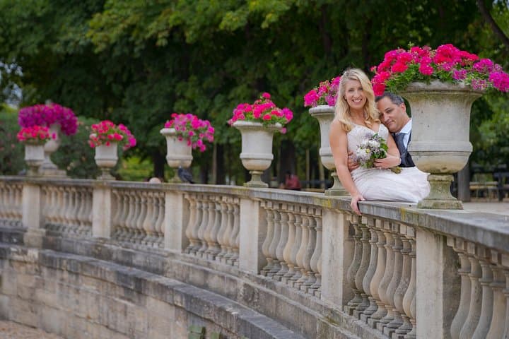 Paris Luxembourg Garden Wedding Vows Renewal Ceremony with Photo Shoot