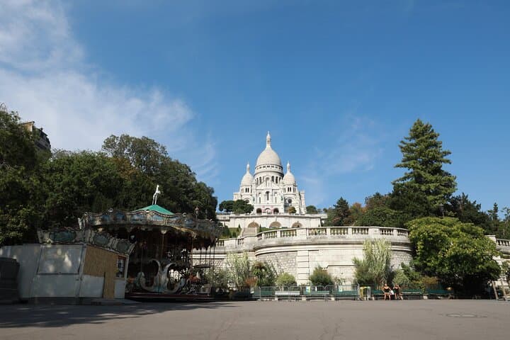 A view of the Sacred Heart of Montmartre from the bottom of the hill