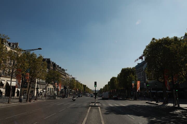 The view of the avenue of Champs Elysées from the Triumphal Arch
