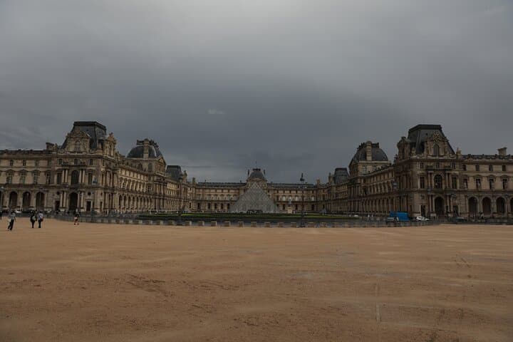 The Louvre complex with the pyramide entrance