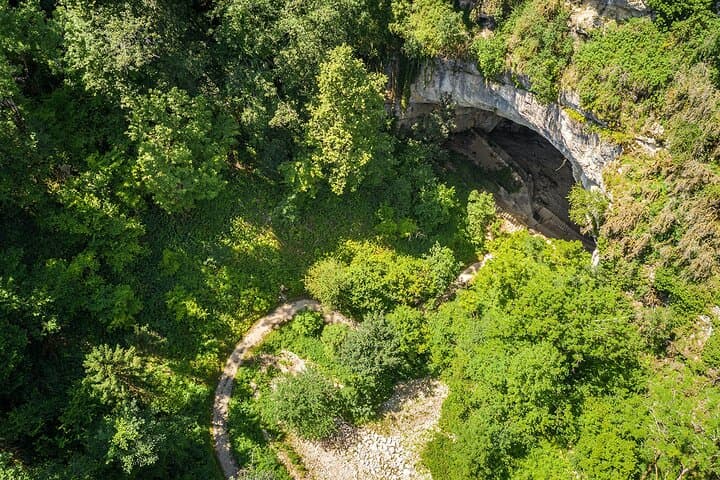 The porch of the Caves of Cerdon