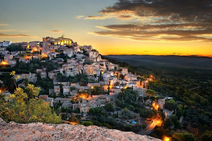 View of Gordes at night