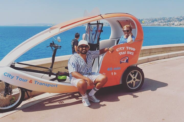 Nice: Visit of Nice by electrically assisted bike taxi 1 hour.