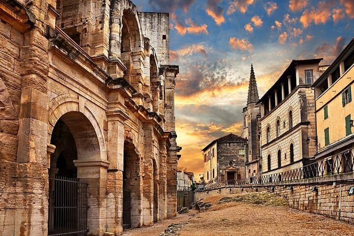 Sunset in the streets of Arles