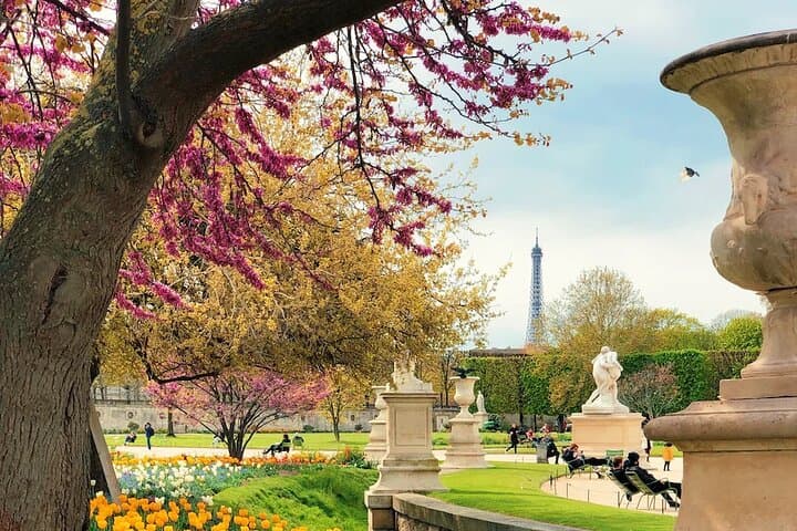 View of the Eiffel Tower from the Tuileries garden
