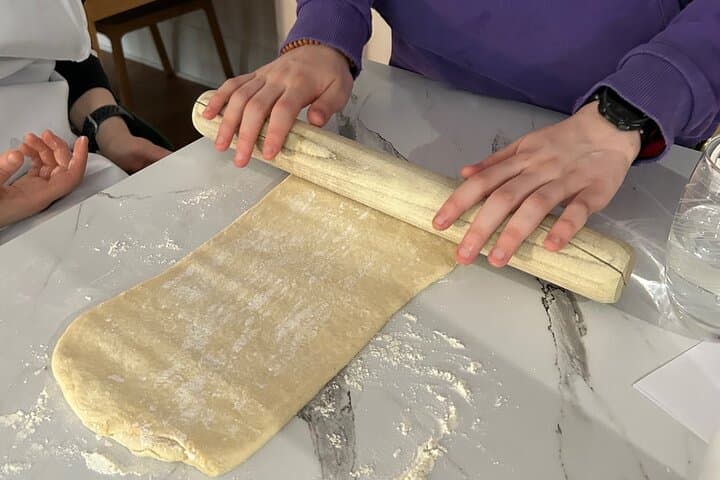 A student doing the lamination