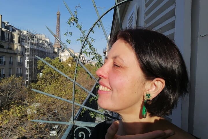 these green ear clips were made using bronzit stones and gold microbeads