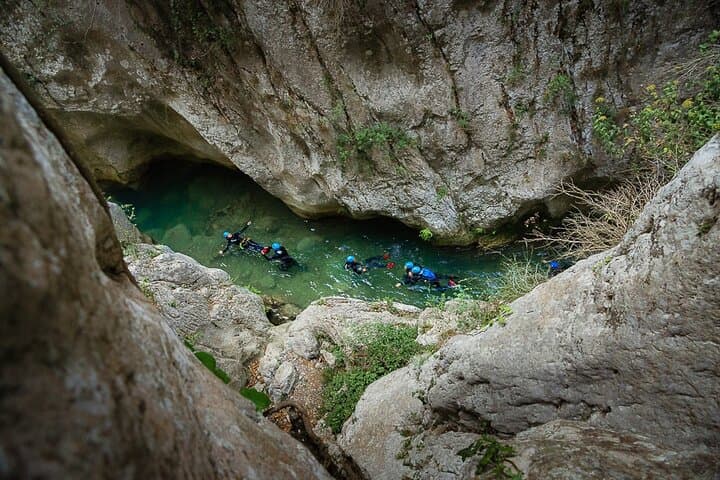Canyoning descent in the South of France