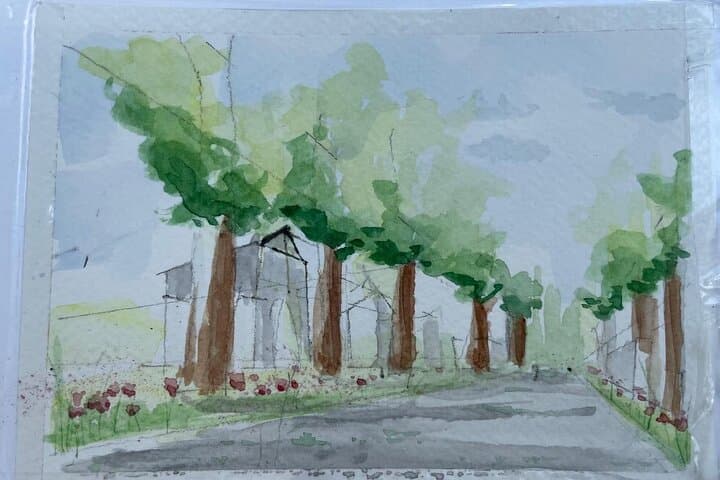 Père Lachaise Cemetery Art: Watercolor Postcard Workshop in Paris