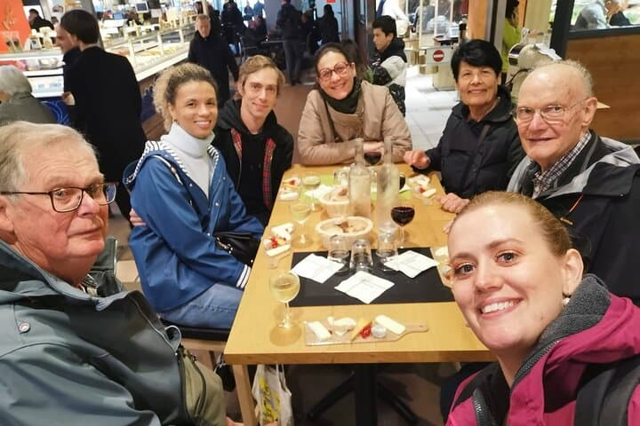 Cheese and wine tasting with clients