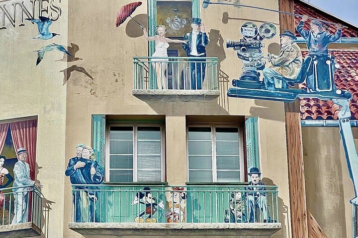 Cannes - film festival projection art on wall - facade