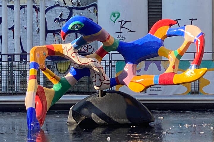 The Stravinsky Fountain and its colorful sculptures mark one of the most artistic stages of the route.