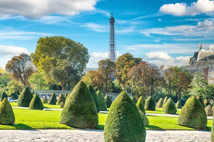 View of Eiffel Tower from Tuileries Gardens