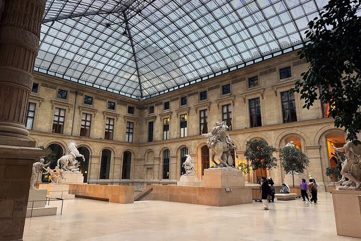 Louvre view at sunset