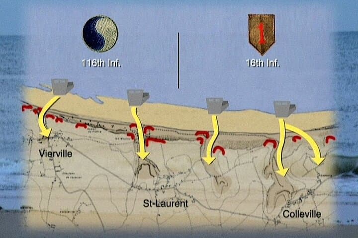 Plans for the landing of the 1st and the 29th Infantry Divisions , at Omaha Beach on D-Day.
