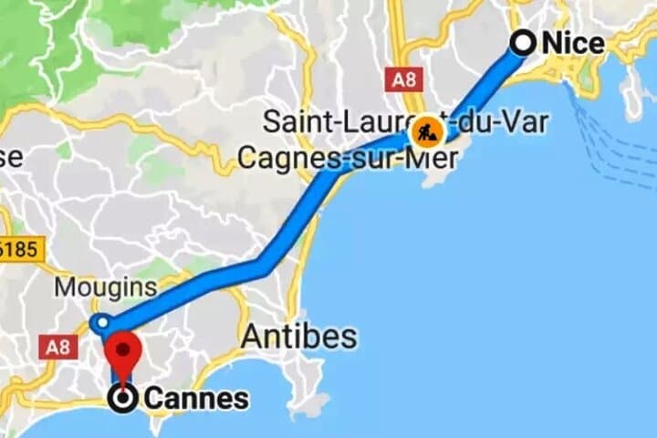 Private Transfer from Nice Airport to Cannes or Cannes to Nice