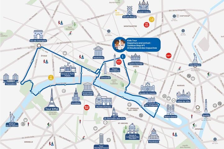 Paris Tootbus Kids Tour Sightseeing Live Guided Tour