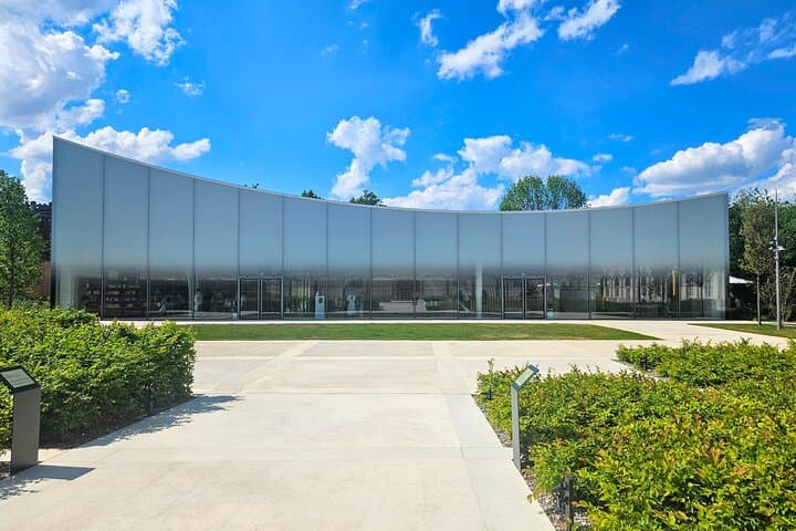 Ruinart's modern visit center, built up to sustainability's standards.