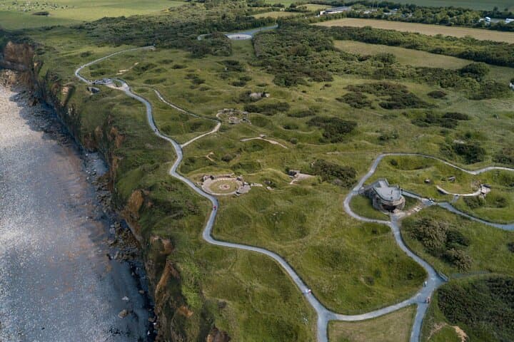 Aerial photo by drone of the beaches of Normandy and the landing in Summer, France